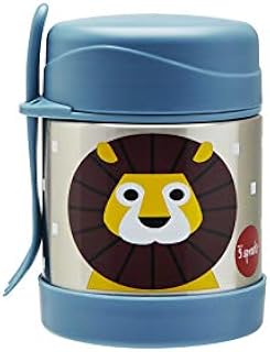 3 Sprouts Stainless Steel Food Jar and Spork for Kids - Lion, Blue