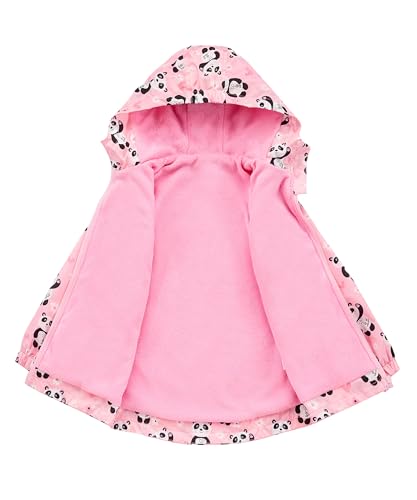Girls Boys Rain Jacket Windproof Raincoat Hooded Fleece Lined Outerwear3