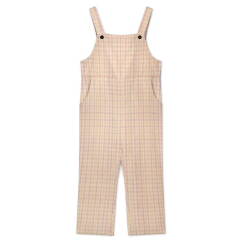Mono de mujer verano largo de cuadros: peto casual sin mangas con tirantes y botones Morbuy 2