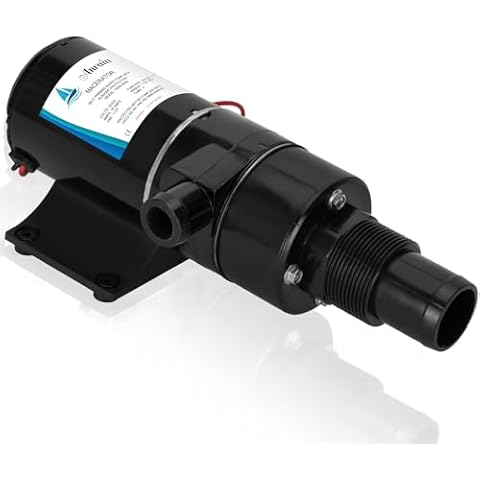 12V Portable Run-Dry Macerator Waste Pump for Jabsco 18590-2092, 12 GPM Self Priming Macerator Pump with Thermal/Ignition Protection manual pulverization, RV Waste Pump for RV Yacht Toilet Kitchen Cover