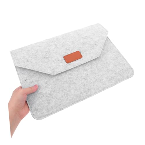 Funda para portátil de fieltro gris claro miniatura 2
