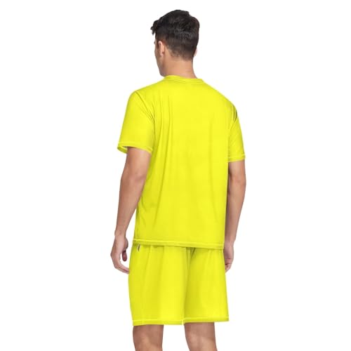 Mens Pajama Short Sleeve 2 Piece Sleepwear with Pockets Lounge V-Neck Pjs Sleepwear With Pockets, S-XXL2