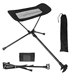 YWHWLX Outdoor Folding Chair Ottoman Portable Recliner Lazy Retractable Footstool Leg Rest Moon Chair Kit for Hiking Fishing Beach (Black)