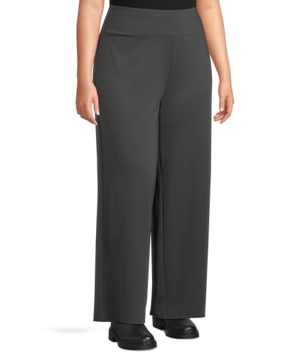 Women's Plus Size High-Waisted Full Length Pants, Graphite2