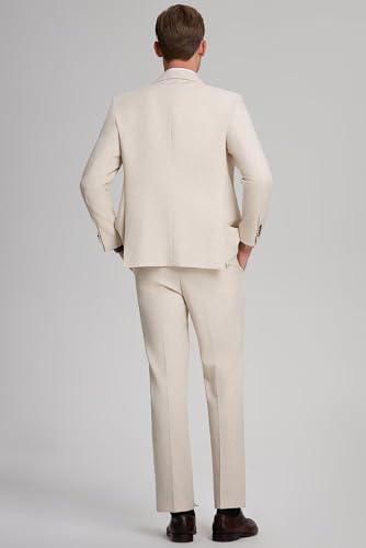 Men's Linen Suit Slim Fit 2 Piece Suits Double Breasted Suits Wedding Prom Tuxedos Business Casual Suit3