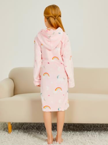 Boys Girls Bathrobes, Kids Hooded Bathrobes Plush Soft Flannel Robes Sleepwear Gift for Boys Girls4