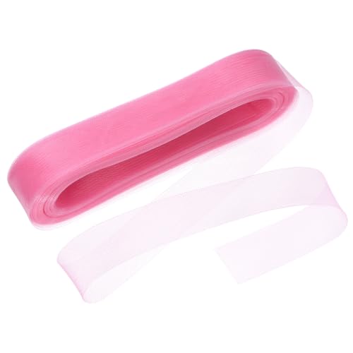 M METERXITY Stiff Horsehair Braid 2 Inch Wide 50 Yards Soft Polyester Horsehair Braid Roll for Wedding Dress/Dance Formal Dress Accessories/Skirt Boning Sewing Shaping [Pink]