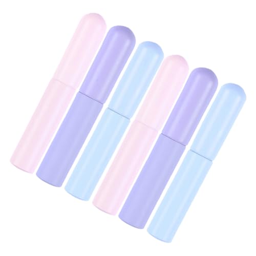 Amosfun 6 Pinceles para Labios de Silicona Reutilizables Tapa, Aplicadores Varitas Labiales Redondos en Colores Rosa, Morado y Azul, Ideales para Maquillaje Diario y Difuminar Barra