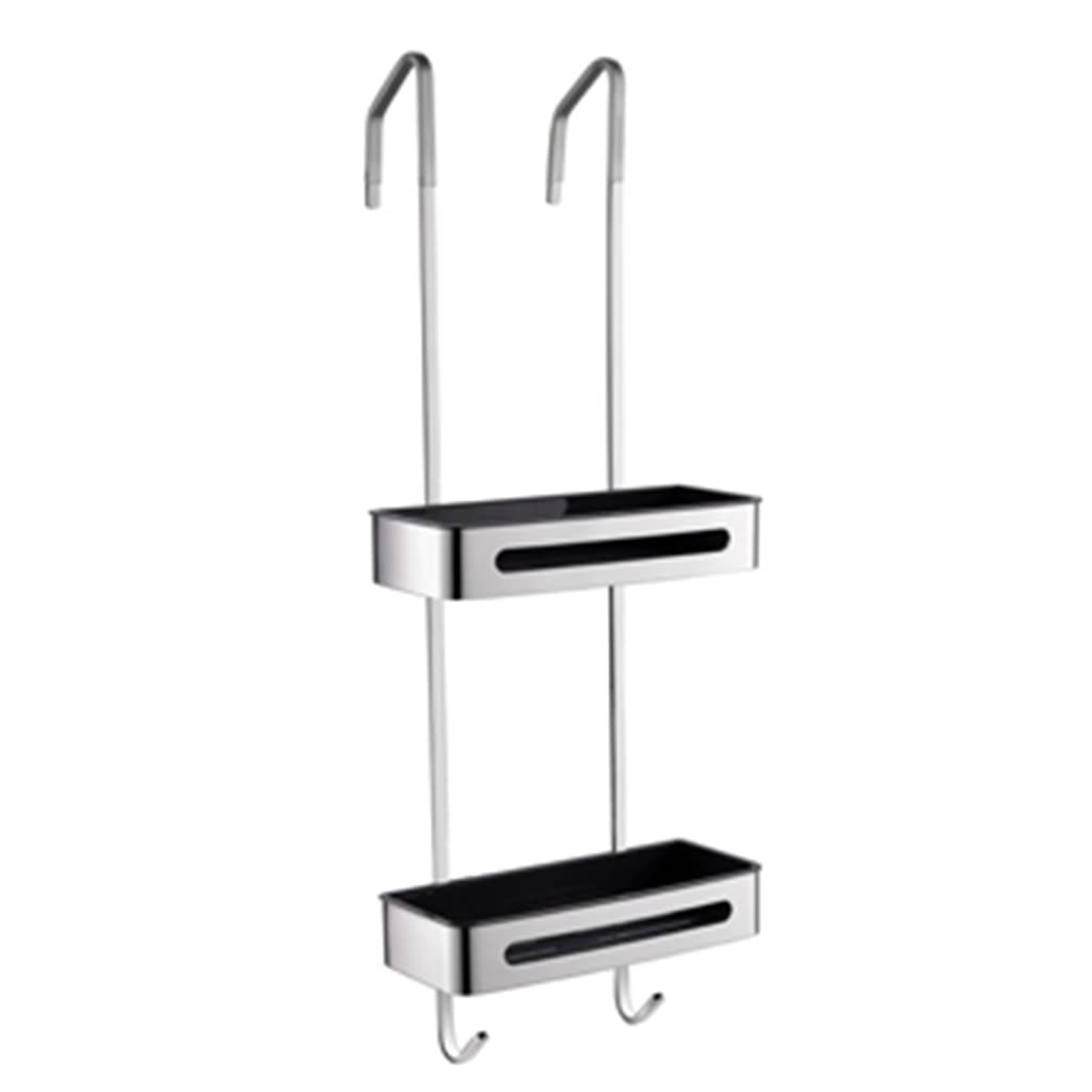USAMZLUL Gold Shower Door Caddy Rack - Rust Proof Hanging Organizer with Hooks Storage Basket - Drill Free