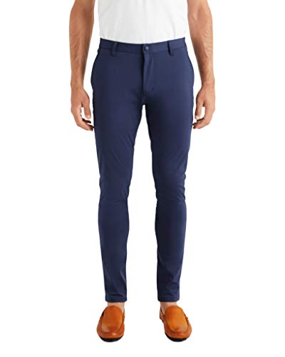 Rhone Commuter Skinny Men's Pants, Ultra Slim-Fit Mens Dress Pants, All-Day Comfort, Stretch Fabric, Work Pants for Men, Slim-Straight Leg Mens Slacks, Wrinkle Resistant Navy W33-33L