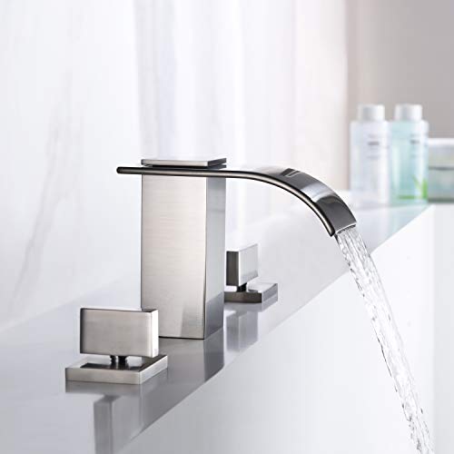 Sumerain S2143NW Roman Tub Faucet Brushed Nickel 3 Hole Widespread Bathtub Faucet thumb #2
