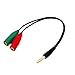 Produktbild nbvmngjhjlkjlUK 2-Zoll-Kabel, tragbares 3,5-mm-2-in-1-Kopfhörer-Audioadapterkabel Buchse zu Doppelstecker Verlängerungskabel Y-Splitter für Telefon-PC MP3 MP4