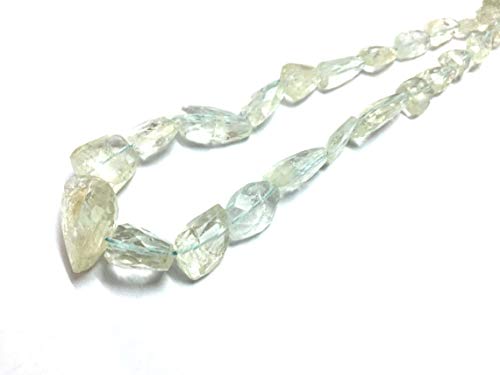 Perles pour collier en pierres précieuses bleu vert pour monter vos propres bijoux