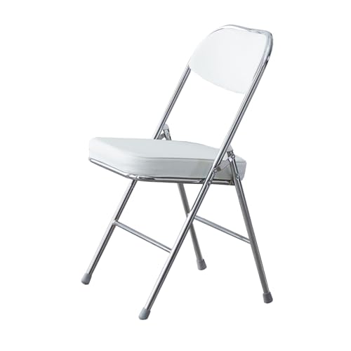 Générique Chaise de Bureau renforcée, Chaise Pliante Simple, Chaise de Loisirs Portable en métal, Chaise de Salle à Manger à Dossier épais (Blanche)