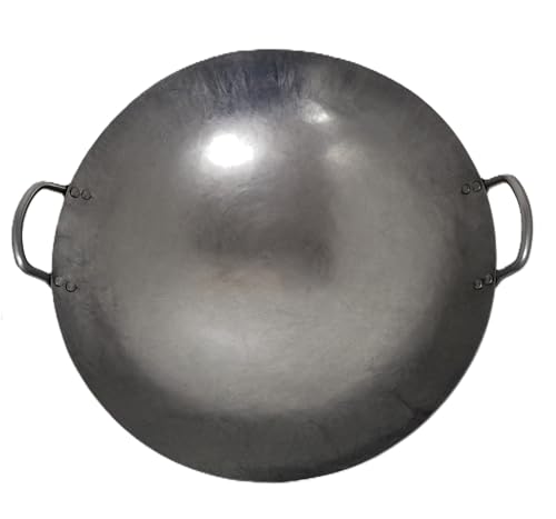 Wok de acero al carbono de 16 pulgadas martillado a mano miniatura 1