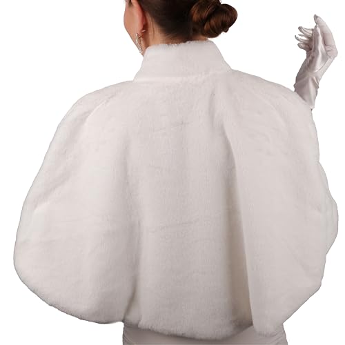 Image of LIMELIA Bride Wedding Faux Fur|Shawl Wrap Stole for Bride, Bridesmaid-Feather Scarf Fur for Evenings, Bridal Wedding Party