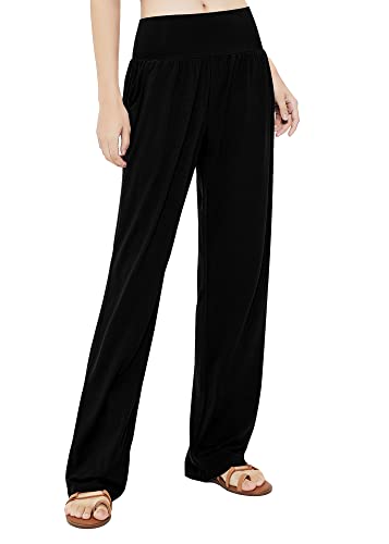 Urban CoCo Women's Comfy Yoga Pants Casual Wide Leg Sweatpants High Waist Stretch Trousers with Pockets2