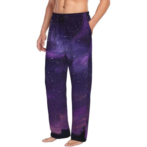 Bas de pyjama homme violet pour des soirées cocooning confortables en taille XL
