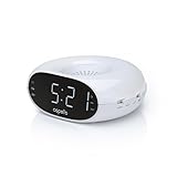 Capello Alarm Clock Radio with Large Time Display and Nightlight - White