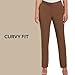 Rafaella Women's Regular Curvy Gabardine Slim Leg Dress Pant (Size 4-16), Dark Chocolate, 10