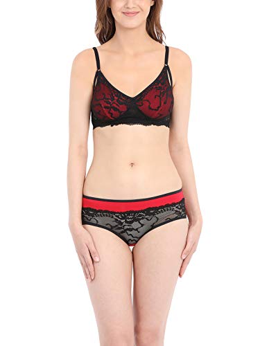 Image of Clovia Women's Cotton Rich Non-Padded Non-Wired Bra & Hipster Panty