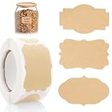 EIHI 300 Pezzi Etichette Marmellata Adesive Kraft per Barattoli Vetro, per Matrimoni, Adesivi Regalo per le Vacanze o Etichette da Cucina