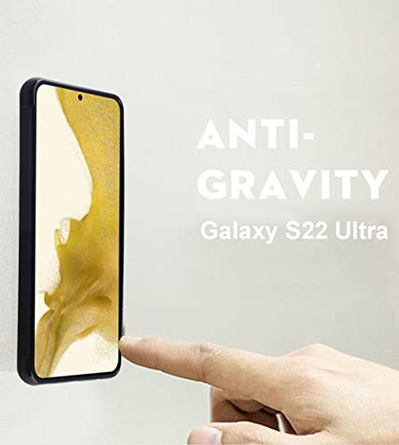 Case That Sticks To Anything Zero Gravity Phone Case For Galaxy S22 Ultra Sticky Pluto Nano Suction Adhesive Black Antigravity Case For Galaxy S22 Ultra #TOP2