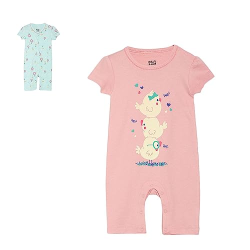Image of miniklub Girls Pack of 2 Printed Rompers