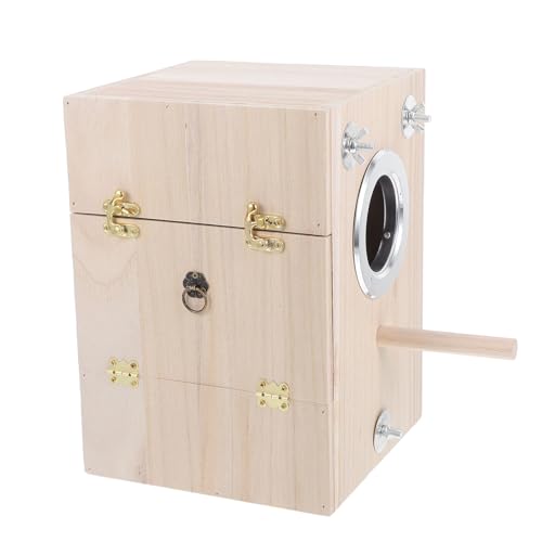 ledmomo 木製大鳥用繁殖箱 自然環境模倣の巣箱 鳥の快適な生活空間 インコ オウム カナリア適用 小鳥飼育 繁殖サポート