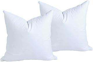 MoonRest Set of Two Down Alternative Square Pillow Insert Form%100 Cotton Blend Fabric Cover, Decorative Throw Pillow, Sofa Cushion and Bed Pillow - Hypoallergenic 22X 22