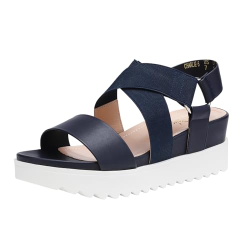 Image of DREAM PAIRS Women's Open Toe Ankle Strap Platform Wedge Sandals