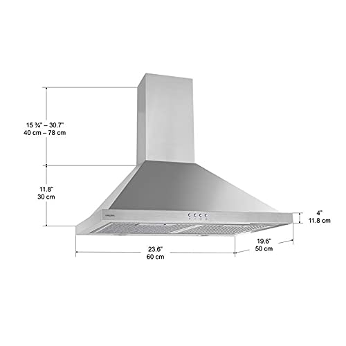 Ancona An-1132 Casetta 24" 600 Cfm Convertible Wall Mount Range Hood In Stainless Steel #TOP5