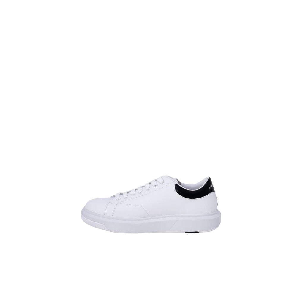 Armani Exchange ActionLeather,sidelogo,Laceup, MAN Sneaker, OP.White+Black,