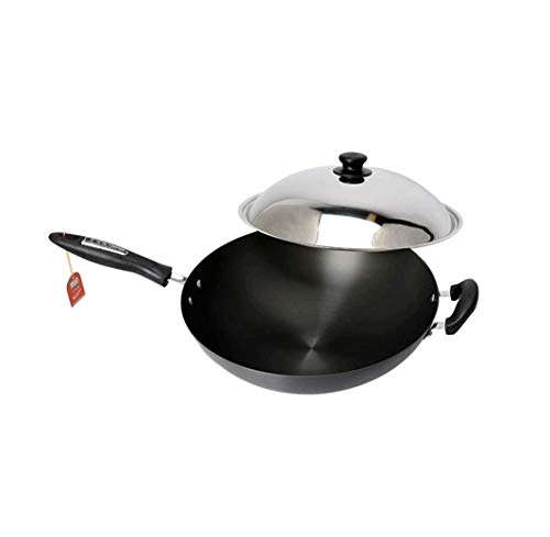 Wok de hierro fino con tapa 34 cm miniatura 1