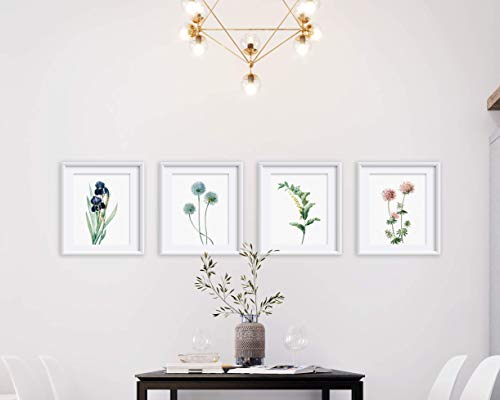 Papakit Botanical Floral Garden - 4 Piece 8X10 Inches Unframed Canvas Painting Print Set Wall Art Decoration #TOP3