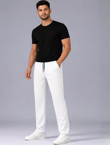 Image of Paralians Men's Polyester Straight Fit Track Pants with Flexi Waistband, Stretchable Mid-Rise Joggers for Sports, Gym & Casual Wear Pants Men