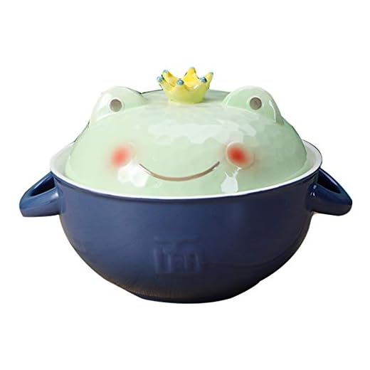 Hogar y cocina Cuenco De Dormitorio De Estudiantes Cuenco De Cerámica De Rana Cuenco De Fideos Instantáneos Cuenco De Dibujos Animados Lindo Cuencos de cereales ( Color : Blue , Size : 16*16*12.7cm )