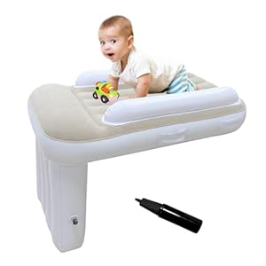 Toddler Airplane Bed Travel Essentials: GEMGO Portable Kids Beds Airplane with Air Pump – Inflatable Baby Airplane Bed Fits Most Seats for Plane Car