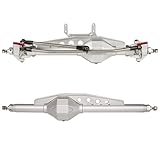 Avant Arrière Essieux RC Compatible Avec Axial Pour Spawn RR10 Pour Bomber 90018 SMT10 Pour Capra Pour Buggy Ensemble D'essieux Avant Et Arrière En Alliage D'aluminium Pour Chenille RC 1/10(Silver,Fro