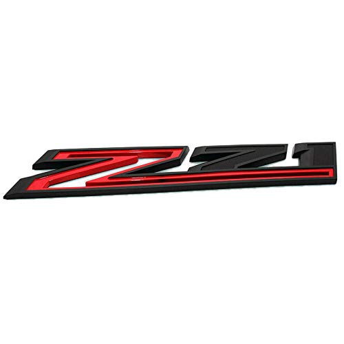 Image of 1PC 2019-2021 Silverado Z71 Emblem Badge 84632695 OEM Nameplate Replacement For 19-21 1500HD 2500HD 3500 HD (Black Red)