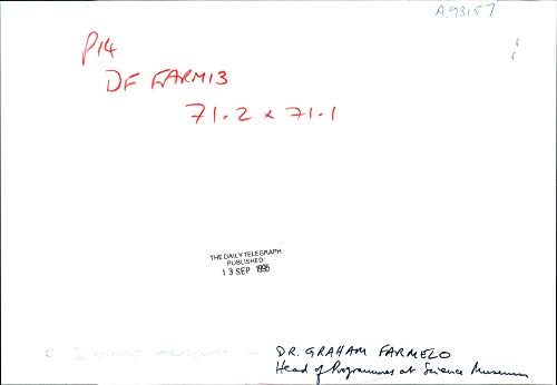 Vintage photo of Farmelo De Graham:Farmelo De Graham head of programmers