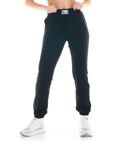 Pantalon de jogging femme LEONE 1947 Gold&Silver en coton noir