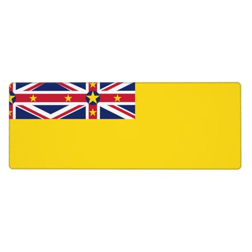KKAFGBV Grand tapis de souris de jeu imprimé drapeau niue - 11,8 x 31,5 pouces antidérapant et imperméable pour clavier, ordinateur