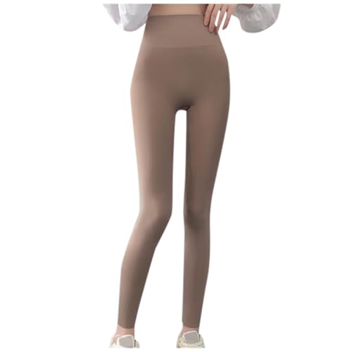 Leggins - Pantalones de yoga para mujer, push up, cintura alta, cómodos, transpirables, para correr, fitness, deporte, correr, correr, abdomen, algodón, pantalones de entrenamiento para mujer, caqui
