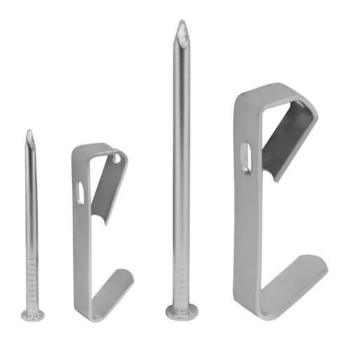 Image of Hordion 100pcs Picture Hanging Kit - 30lb, and 50lb Picture Hooks Metal Picture Hangers with Nails for Drywall Wooden Wall(Silver)