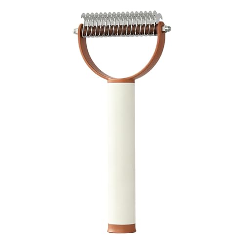 Dog Grooming Rake | Grooming Tool Undercoat Rake for Dogs | Double Sided Ergonomic Handle Tool, for Long Loose Thick Coat Puppy Kitten Bathroom Living Room Shelter