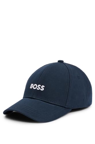 BOSS Męska bawełniana czapka z diagonalu z logo środkowego, Świerk niebieski, rozmiar uniwersalny