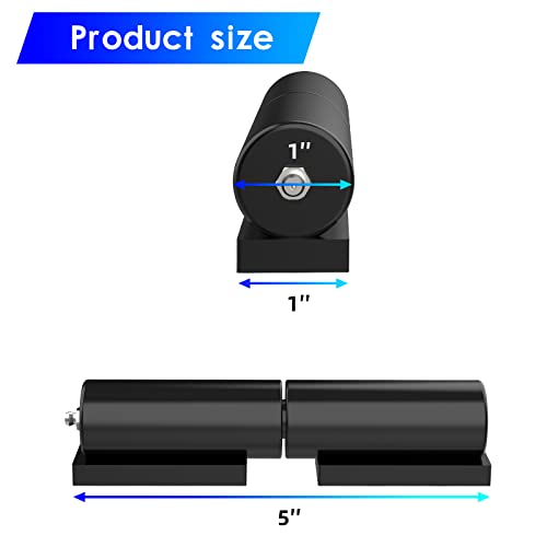 Heavy Duty Gate Hinges 5 Inches- 2 Pack Weld On Install Black Iron Barrel Hinge 450lbs Capacity for Swing Door Trailer Ramp Metal Driveway Gate Drive Gate