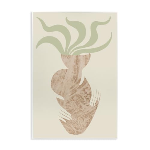 Stupell Industries Rustic Hands Holding Flower Plant Pot Botanical Leaves, Design by Lil' Rue