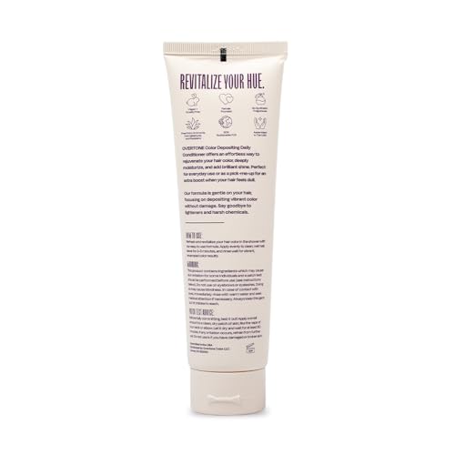 Image of Overtone Daily Color Depositing Conditioner - 4.5oz Temporary Coloring Conditioner with Shea Butter & Coconut Oil - Refresh Color & Prevent Fading- Vegan & Cruelty-Free, Purple for Brown is Royal Plum